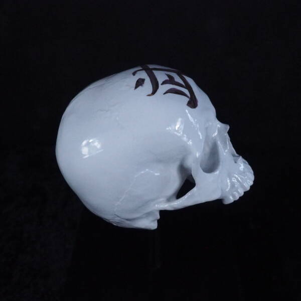 Lebka bílý porcelán se zlatou kaligrafií Bu - Image 6