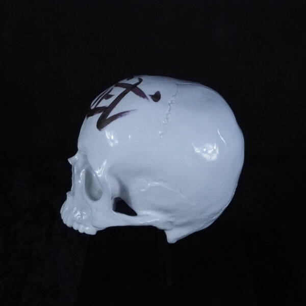 Lebka bílý porcelán se zlatou kaligrafií Bu - Image 3